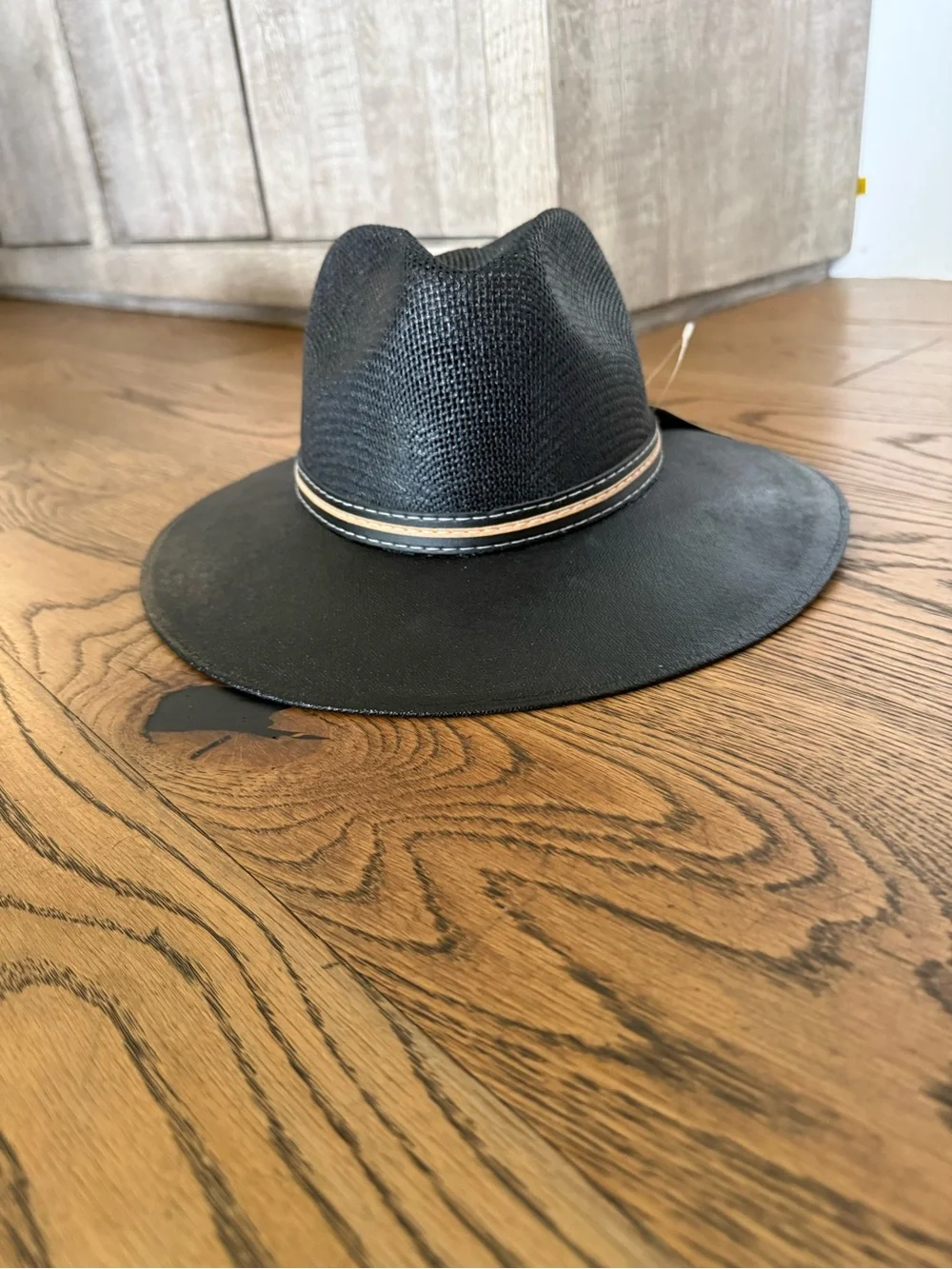 Brand New Explorer Black Canvas Fedora with Tan Band